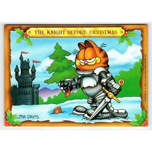 Vintage Garfield Postcard "The Knight Before Christmas" Medieval Armor 1978